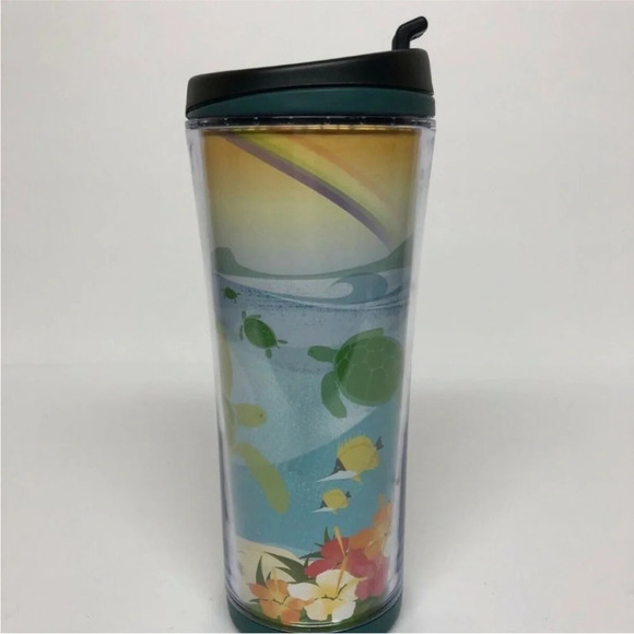 Starbucks Coffee  Mug 2011 Aloha 12oz Tumbler Hawaii Beach Fish Turtle Hawaiian - Picture 3 of 9